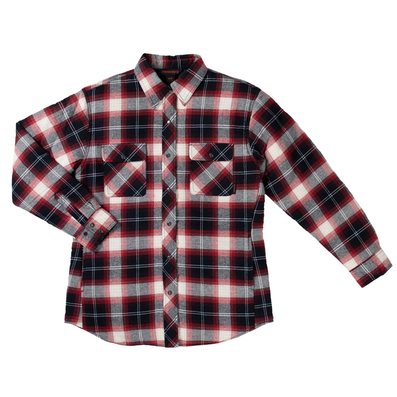 Custom Design Casual Dark Plaid Pattern Fancy Long Sleeve Flannel Plaid Cotton Shirts for Men